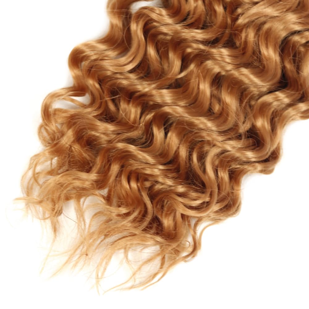 Honey Blonde Bundles Blonde Deep Wave Human Hair Bundle #27 Human Hair Bundle 18 20 22 inch Mixed Length 3 Bundles