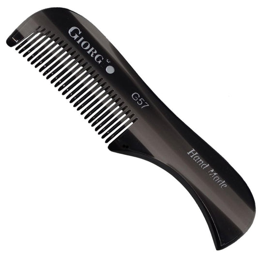 Giorgio G57 Extra Small 2.75 Inch Men's Fine Toothed Beard and Mustache Comb for Facial Hair Grooming and Styling. Wallet Pocket Comb Handmade of Quality Durable Cellulose, Saw-Cut and Hand Polished