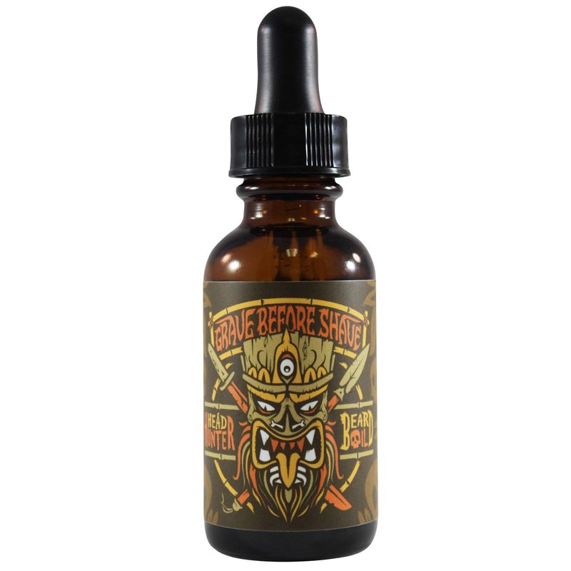 Grave Before Shave Head Hunter Beard Oil - Tropical Aroma with Ocean Breeze - Conditions and Moisturizes Beard and Skin - 1 oz
