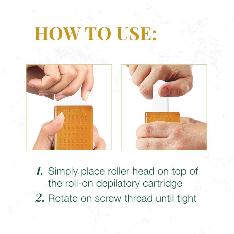 Clean + Easy Medium Wax Roller Heads – Roll On Wax Applicator Refill Heads for Hair Removal, 3 Pack