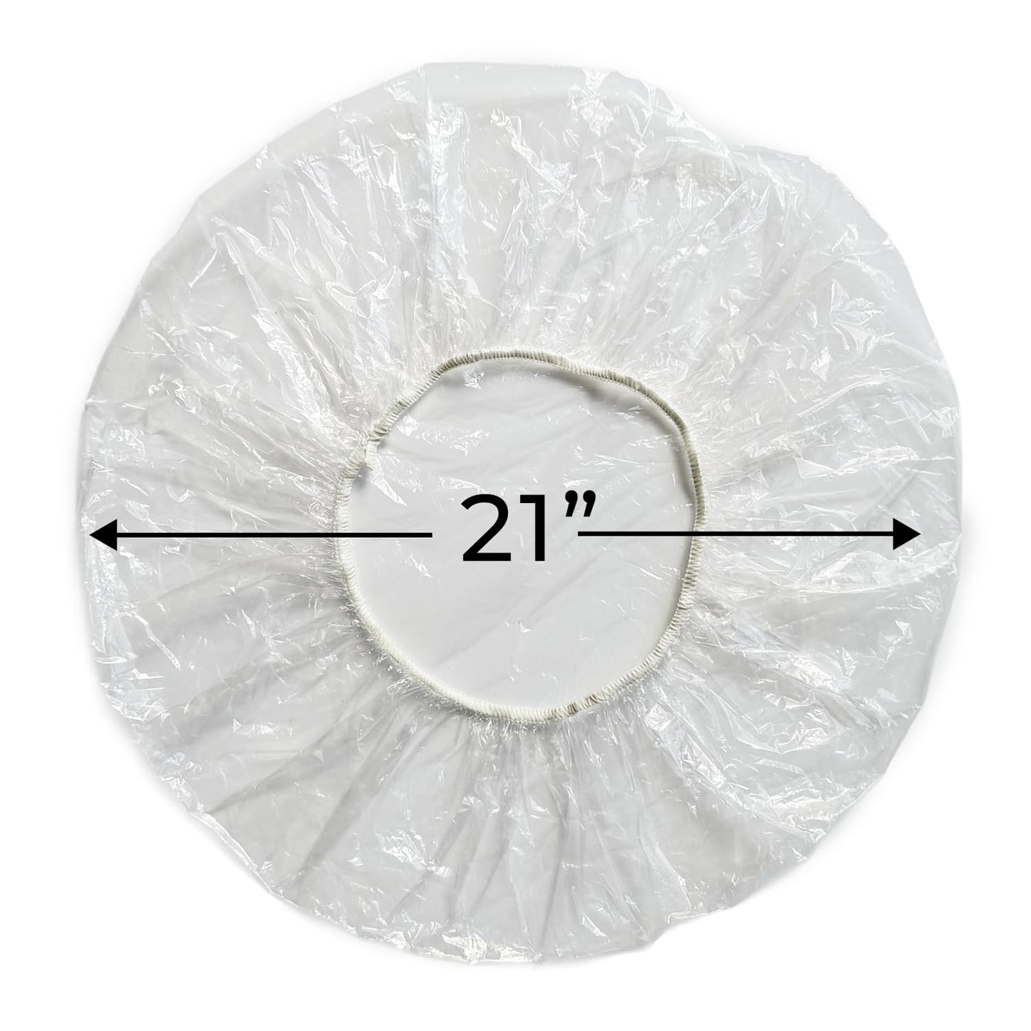 Disposable Processing Caps 21 Inch - 100 Count Bulk Pack - Clear Plastic Hair Treatment Caps for Coloring, Conditioning, Hot Oil - Salon & Home Use