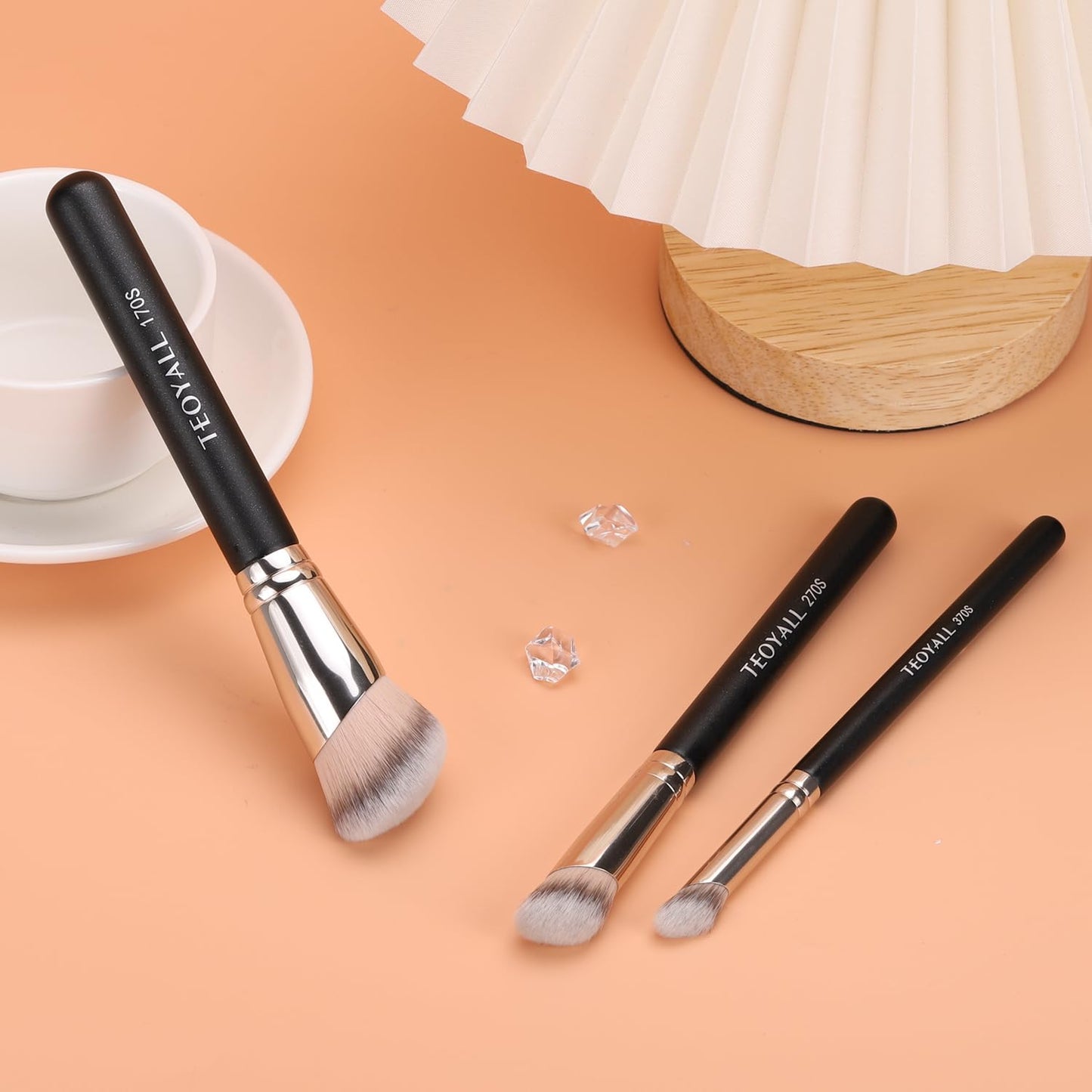 Foundation Contour Conceal Brush Set - 3PCS Angled Synthetic Kabuki Brushes for Blending & Buffing | Liquid, Cream, Powder