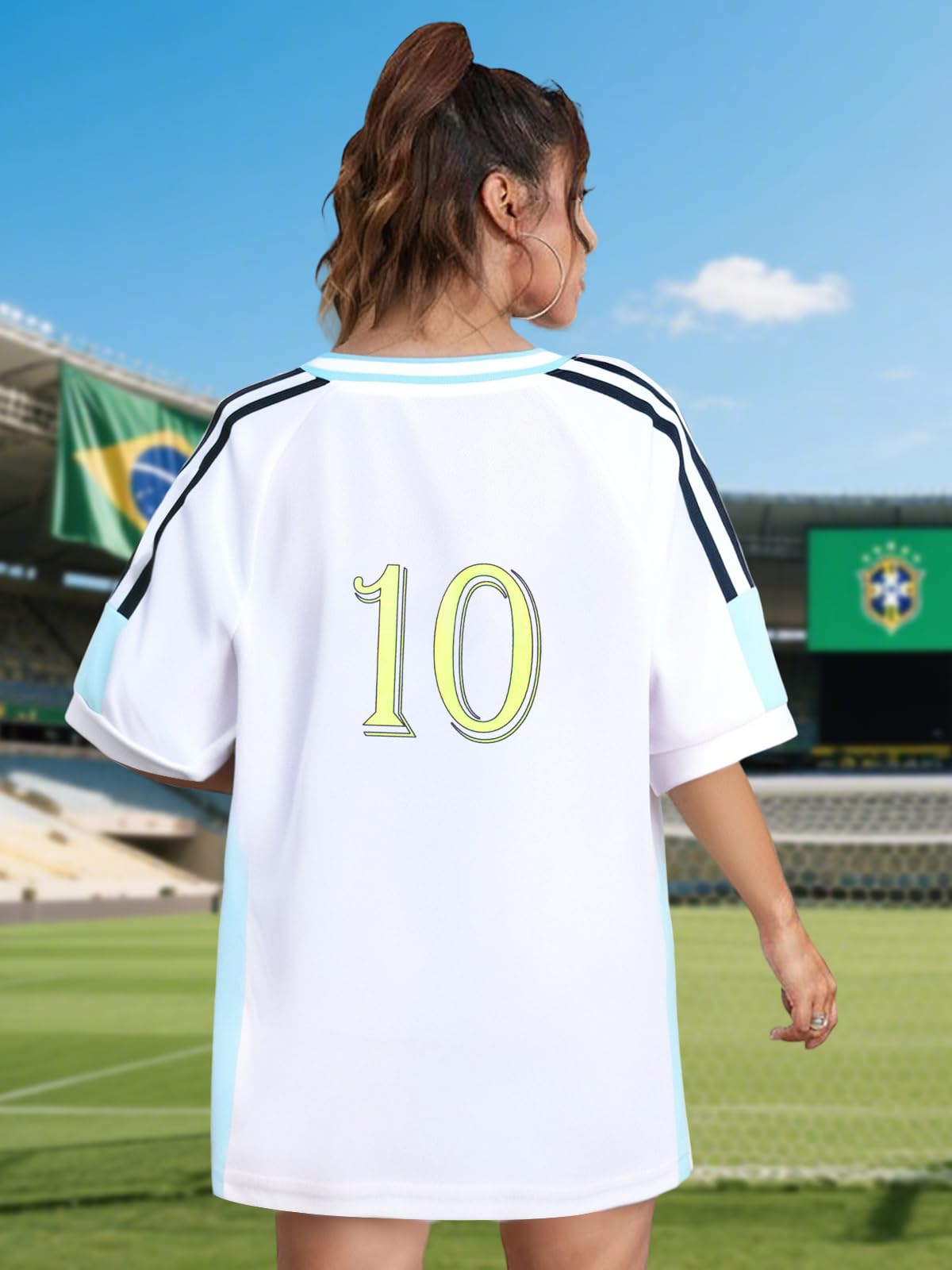 Soccer Cup 2026 Shirt Women Brazil Jersey Mexico Shirts USA Soccer Top Soccer Jersey Shirts Y2k V Neck Soccer Fans Tee Top