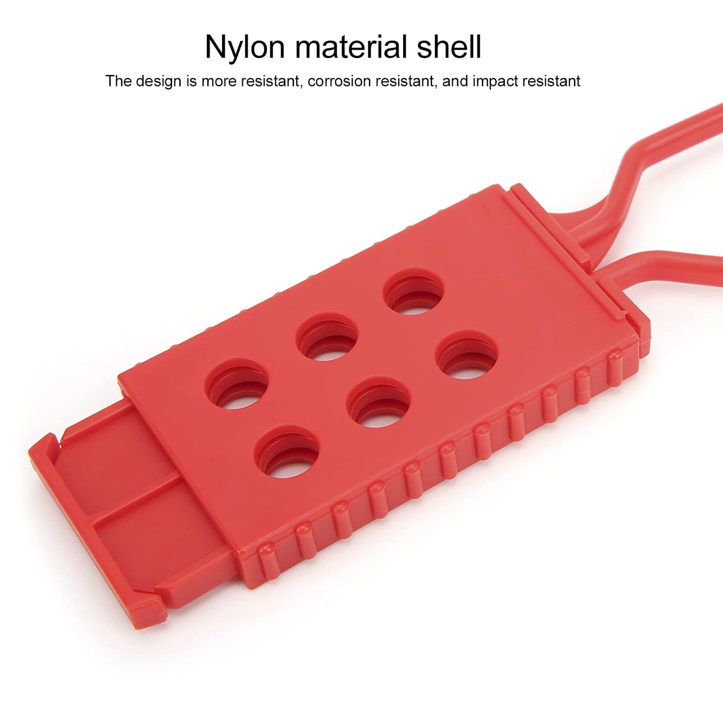 10pcs Safety Lockout Tag Hasp, 6‑Hole Insulating High‑Strength Nylon, Eliminating The Risk of Conductivity and, for Industrial Equipment Maintenance, Wholesale Business