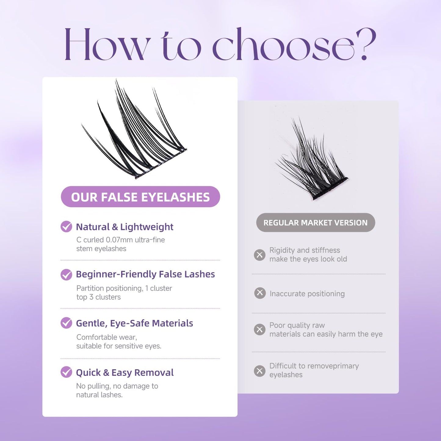 Squsaya Lash Clusters Wispy Eyelash Clusters 80pcs Lashes Individual, Fluffy Lash Clusters, 8-12MM Daily Exquisite Eyelashes, Natural Look C Curl Lash Extensions- DK405