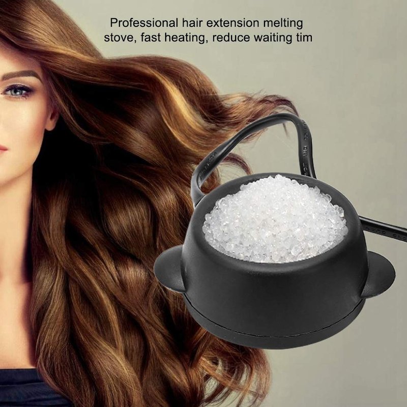 Luatoxry Hot Glue Pot, 150 Degree Constant Temperature Hot Pot, 110-220V Glue Melting Stove with 1.6in Inner Diameter, ABS Hair Extension Pots for Home, 2.4x2.4x0.6in