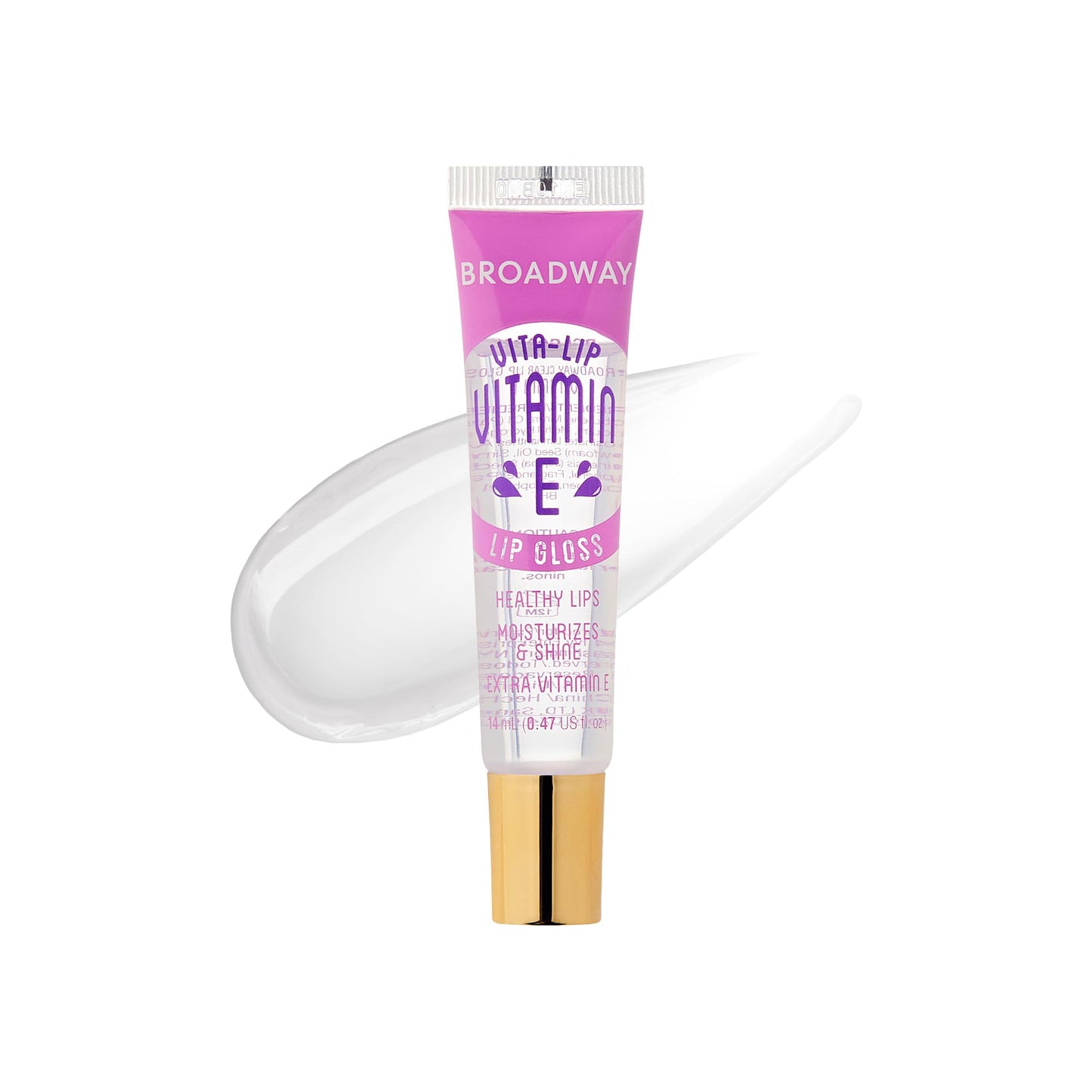 Ruby Kisses Broadway Vita-Lip Clear Lip Gloss (Vitamin E 48 Pack), Ultra-Hydrating & Soothing Formula with Multi-Vitamin Oils, High-Shine Non-Sticky Finish, Healing Lip Balm for Healthy Lips