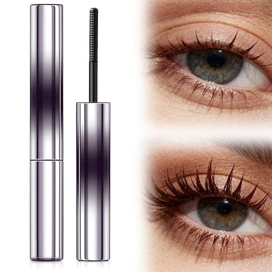 Brushless Metal Wand Mascara - Waterproof 3D Curling Eyelash Iron | Long-Lasting, No Flaking, Black