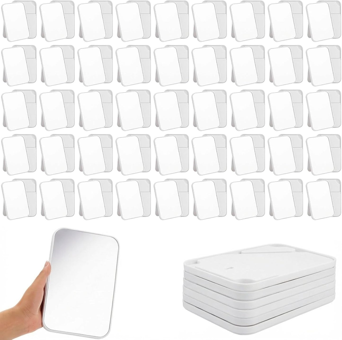 Cinnvoice 24 Pack Desktop Makeup Mirrors - 90° Adjustable Folding Vanity Mirrors | Portable for Travel & Spa (8")