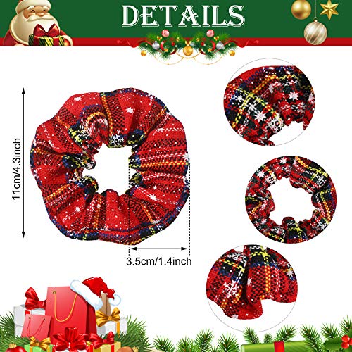 WILLBOND 25 Pcs Novel Christmas Pattern Velvet Scrunchies - Holiday Hair Ties