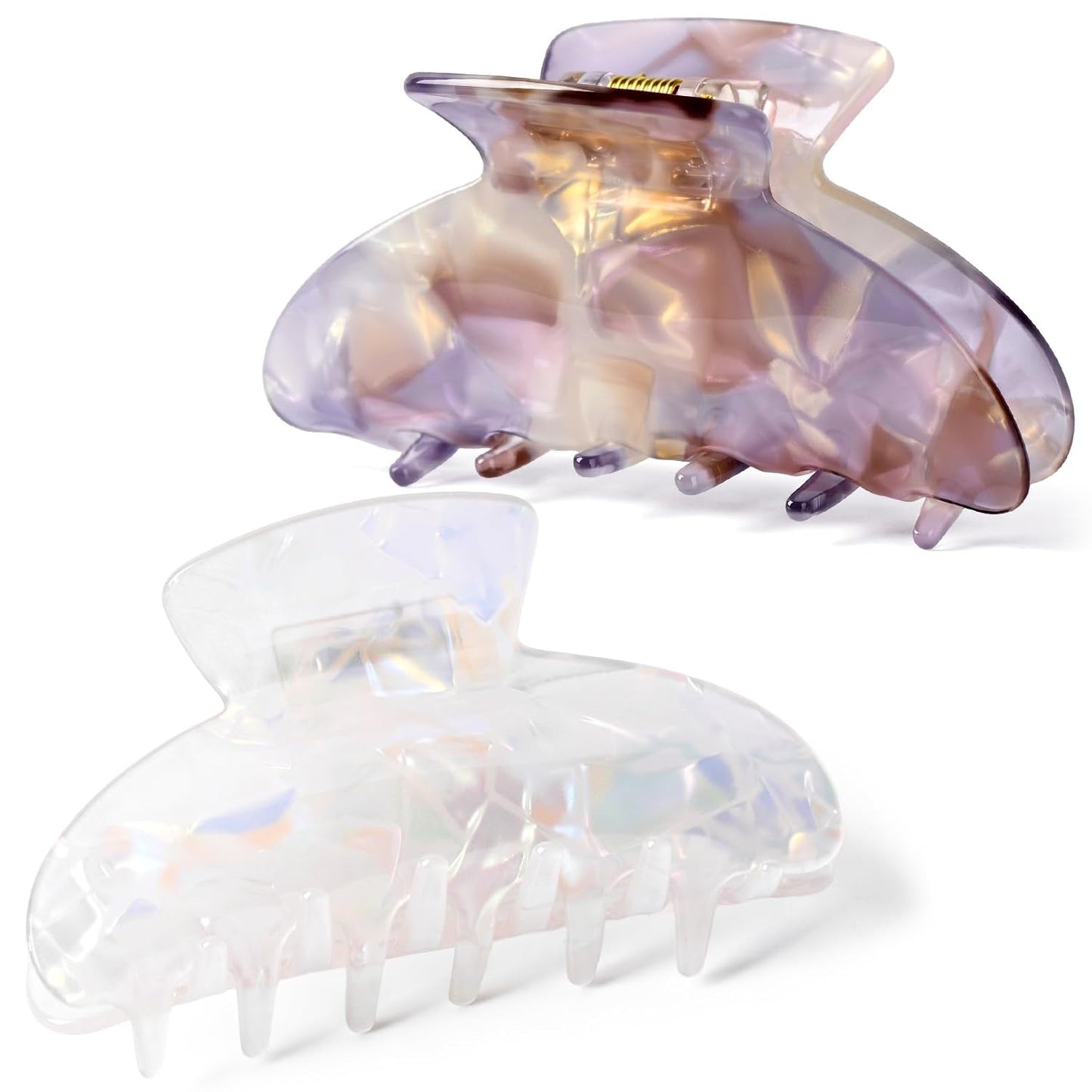 Hair Claw Banana Clips - Tortoise & Leopard Print Celluloid Barrettes | Large Fashion Accessories for Women