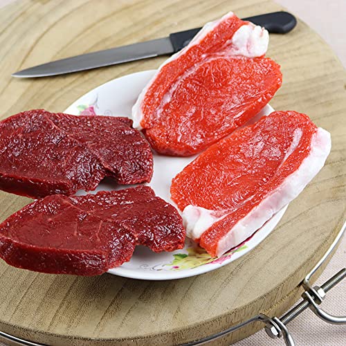 2 Pcs Artificial Pork Steak Props for Kitchen & Photography