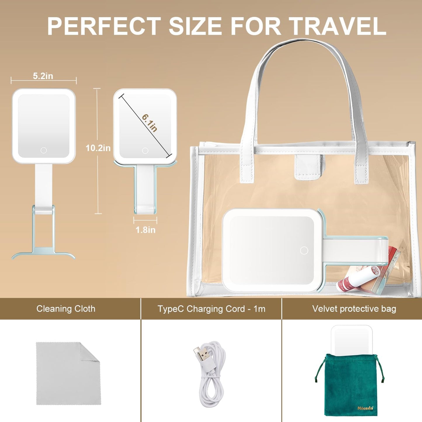Mocado 20X/1X Magnifying Mirror with Light Travel Makeup Mirror with Lights