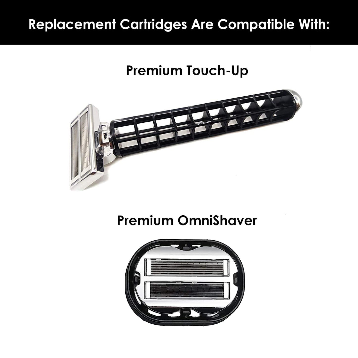 6 Pack Premium Omnishaver Replacement Cartridge Refill Kit with One Blade Removal Tool - An Alternative to Disposable, Self Cleans & Strops During Use - Durable Smooth & Comfortable 24 Cartridges