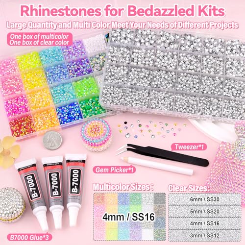 19,000pc Resin Rhinestone Bedazzling Kit with B7000 Glue and Applicators