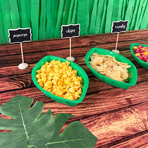 Palm Leaf Snack Trays - Reusable Party Plates (12 Pack)