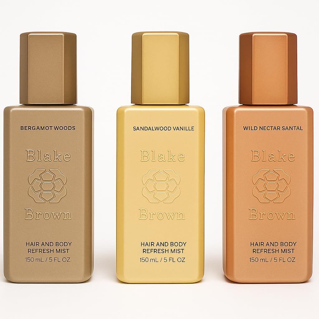 Hair and Body Refresh Mist Gift Set - Bergamot Woods, Sandalwood Vanilla & Wild Nectar | 5 Fl Oz, 3 Pack