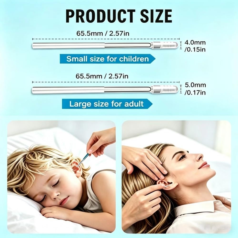 Reusable Sticky Ear Cleaning Sticks - Gentle Adhesive Ear Picks for Wax Removal | 24PCS Hygiene Kit for Adults