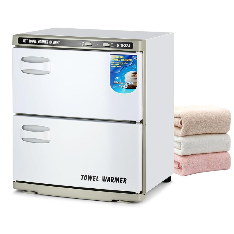 Hot Towel Warmer Cabinet - 32L Professional Double Towel Heater for Spa, Salon & Estheticians | Ideal for Facial & Massage Use