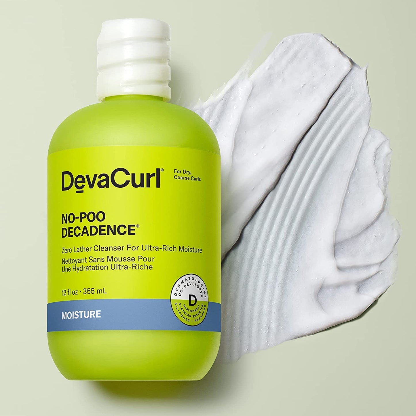 DevaCurl No-Poo Decadence Cleanser - Ultra-Rich Moisture for All Curl Types | Nourished & Bouncy Shine