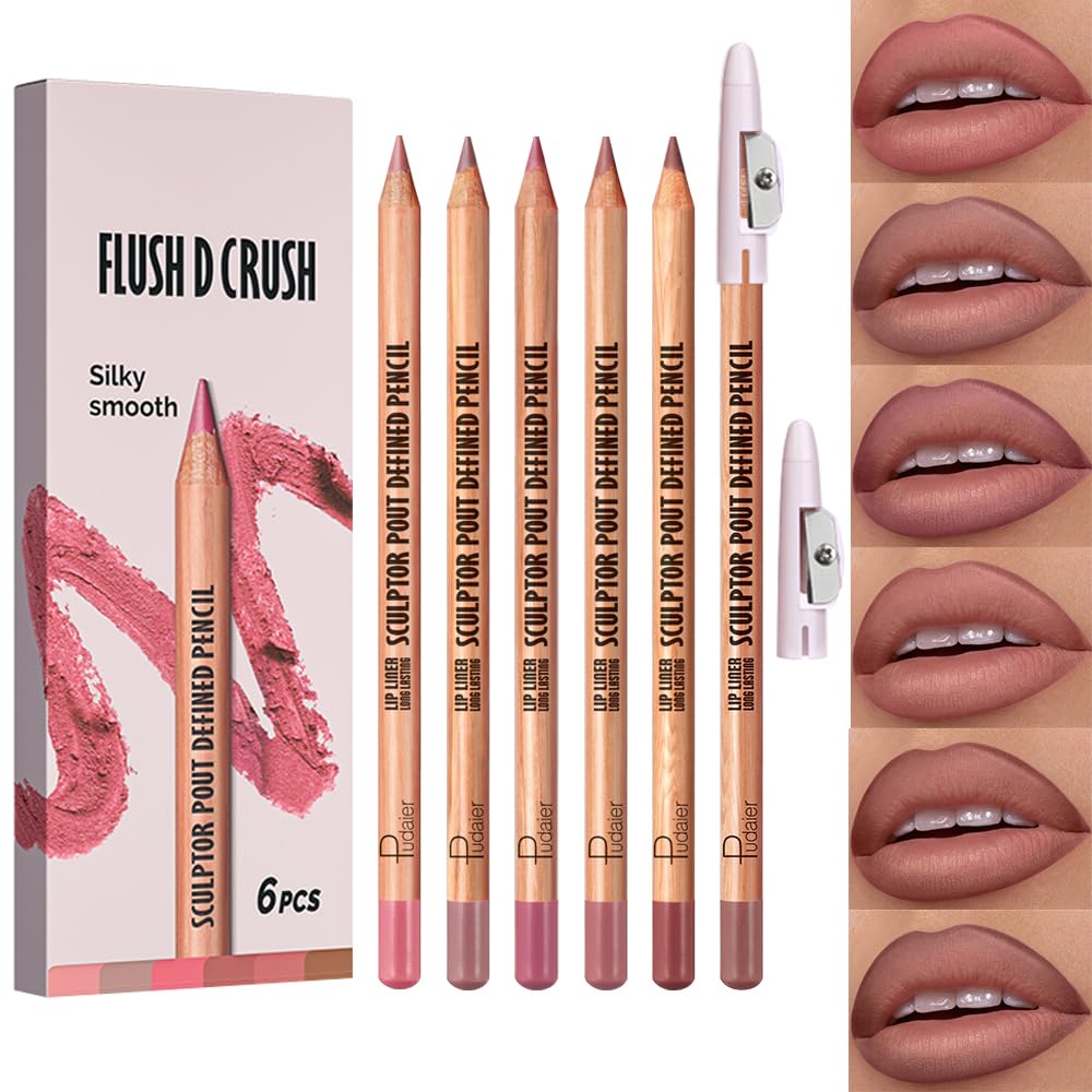 Classic Matte Finish Lip Liner Set - 12 High Pigmented Waterproof Shades for Women | Define & Sculpt Lips