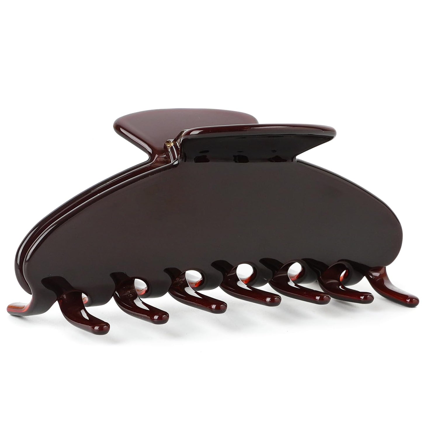 MAORULU Cute Claw Clip for Women – 4.3'' Large Acetate Hair Clips for Thick Thin Curly Long Hair, Durable Hair Clamps Non-slip Jaw Clip, Strong Hold, Stylish French Design (Chocolate)