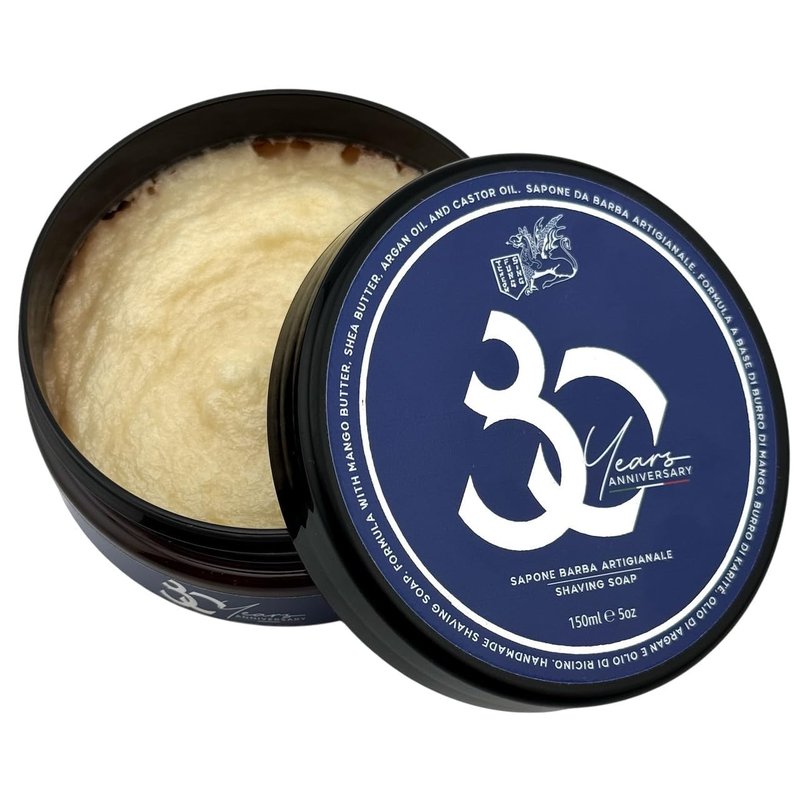 TFS 80th Anniversary Shaving Soap Cream – Artisan Men’s Shaving Soap Made in Italy, Citrus Floral Woody Fragrance, Rich Protective Lather, Moisturizing Formula for Smooth Shave – 150ml