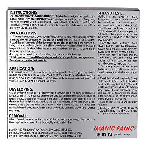 MANIC PANIC Bleach Kit - 40 Volume Developer & Powder, 1 Count - Lifts Dark Hair 7 Levels, Vegan & Cruelty Free