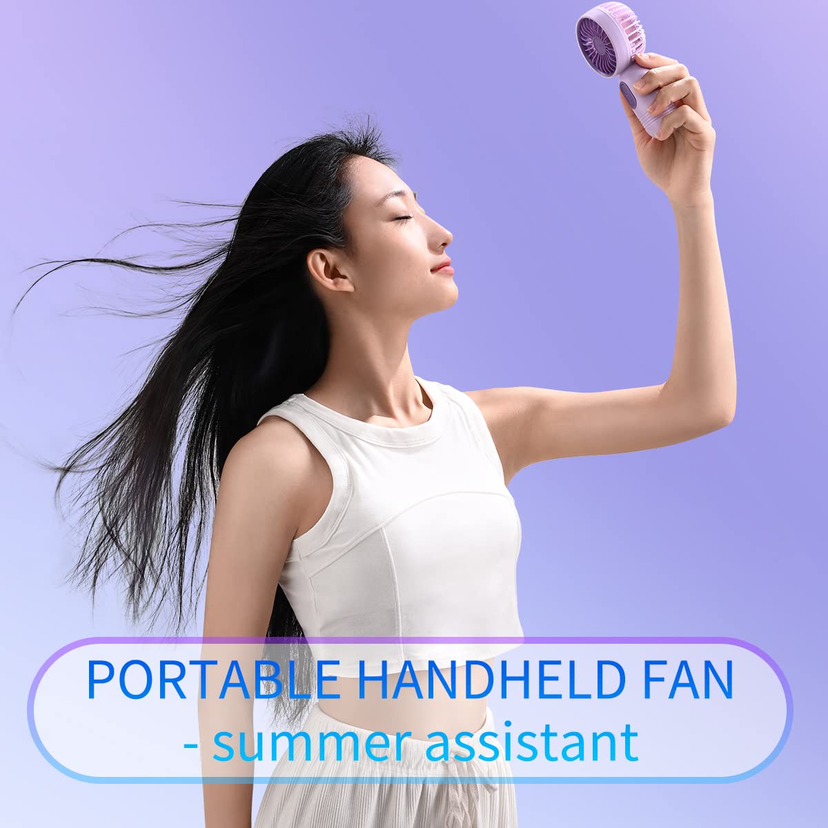 JODNO Mini Portable Fan 3 Pack, Cute Handheld Battery Operated Lightweight Small Personal Fans with 3 Speeds and USB Rechargeable Eyelash Fan for Women Men Office Outdoor Travel Camping