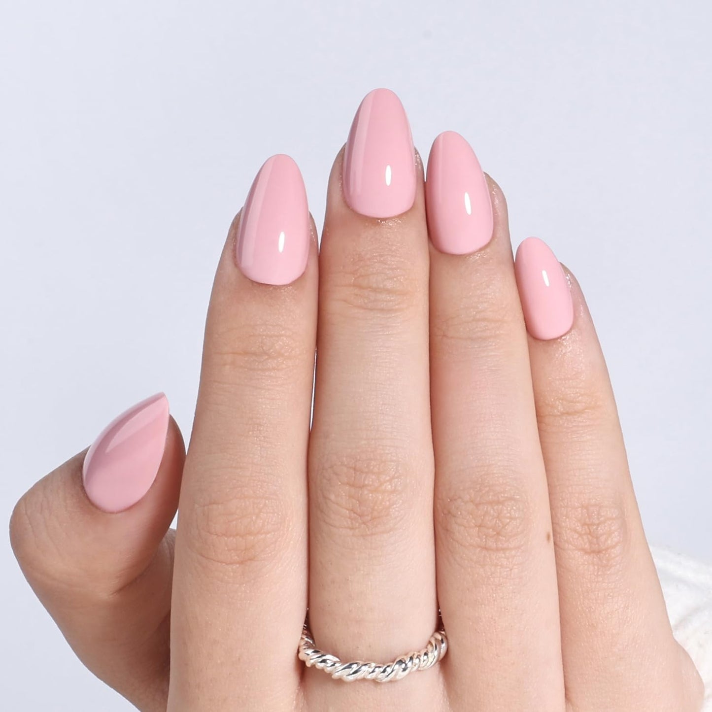 Glossy Red Press On Nails - Almond Shape Fake Nails with Glue | 32 PCS, 16 Sizes for Women