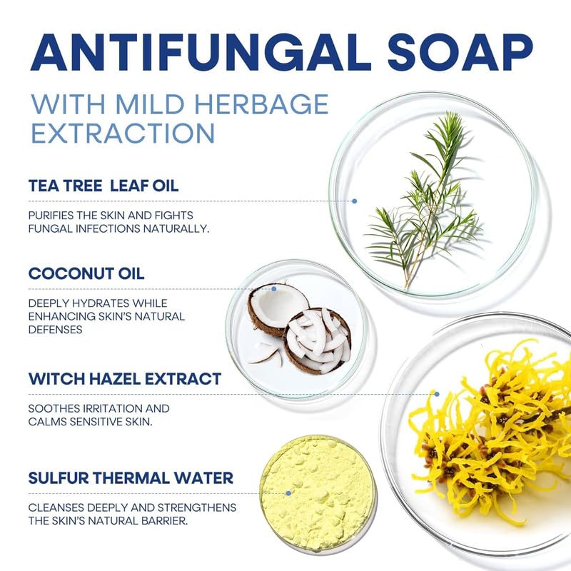 Folliculitis Treatment Cream & Antifungal Soap with Tea Tree Oil - Soothing Relief for Scalp, Face & Body Itch