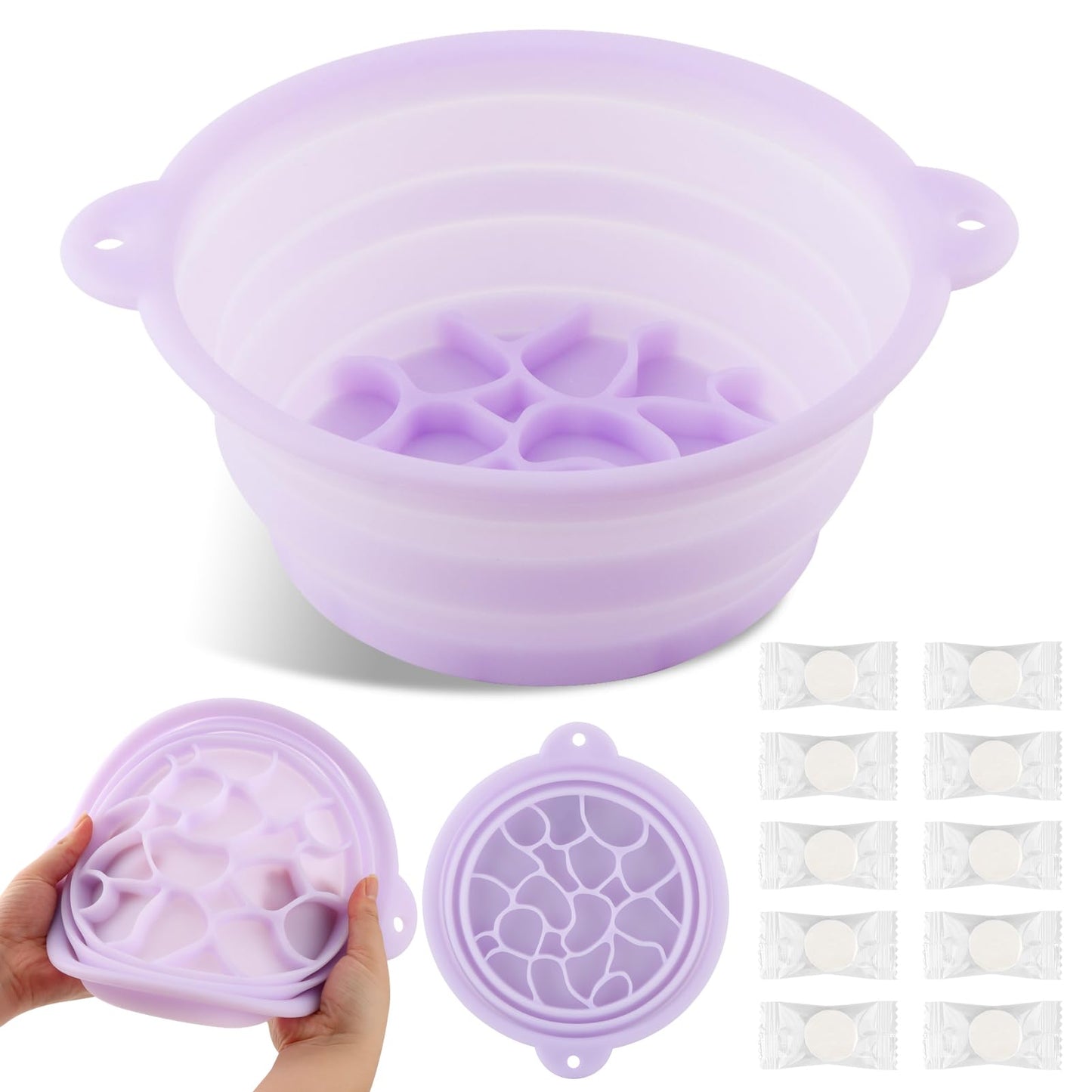 Face Bowl for Ice with Built-In Ice Tray, Collapsible Silicone Facial Ices Bath Bowl for Cold Plunge Therapys, Skin Tightening & Acne Relief, Portable Spa Tool for Home Travel