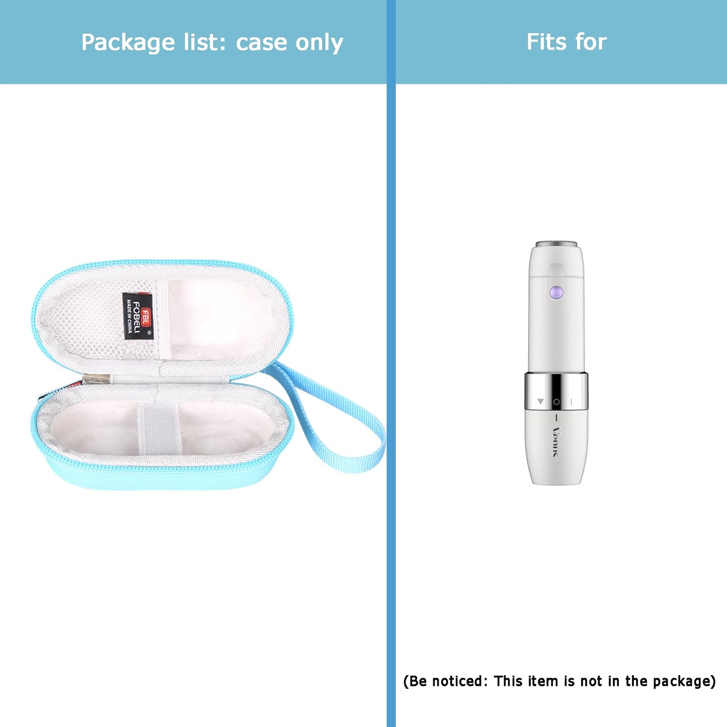 FBLFOBELI EVA Hard Storage Case for ZIIP Halo, ZIIP OX, ZIIP GX Facial Toning Device/for Gillette Venus Mini Facial Hair Remover (Case Only) (Blue)