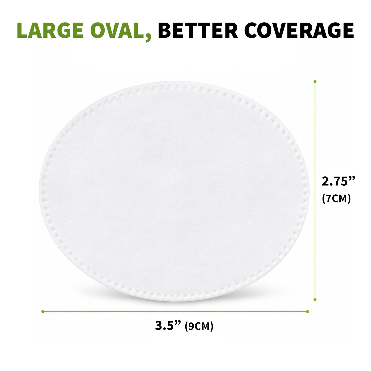 ForPro Premium 100% Cotton Ovals (100-Count), Ultra-Plush Extra-Absorbent Lint-Free 3" Cotton Pads for Makeup Removal, Cleansing and Skincare Application, Hypoallergenic, Vegan & Cruelty-Free