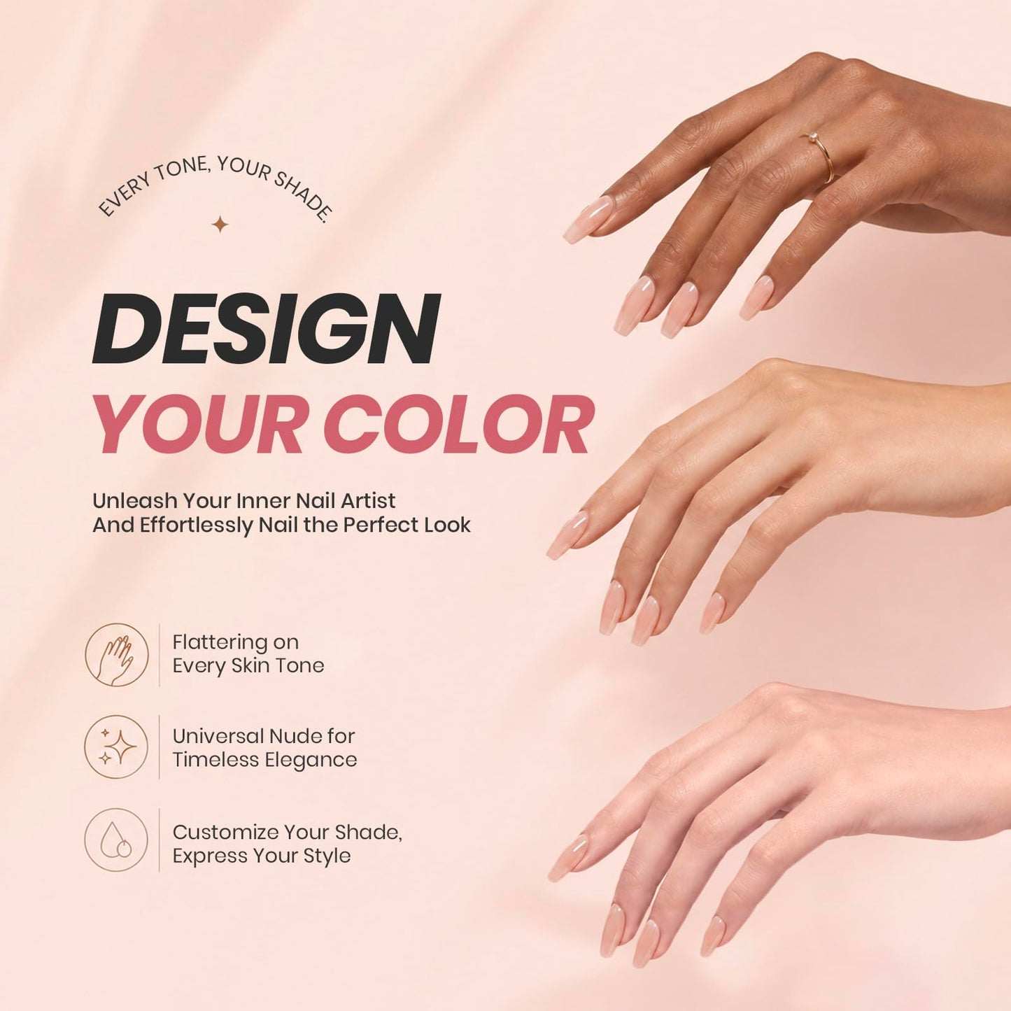 Beetles Nude Gel Nail Polish - 15ML Nude Pink Natural Gel Polish Nail Concealer Jelly Gel Nail Polish Soft Sheer Nail Polish Soak Off UV Nail Lamp French Nail Art Manicure Gift for Women