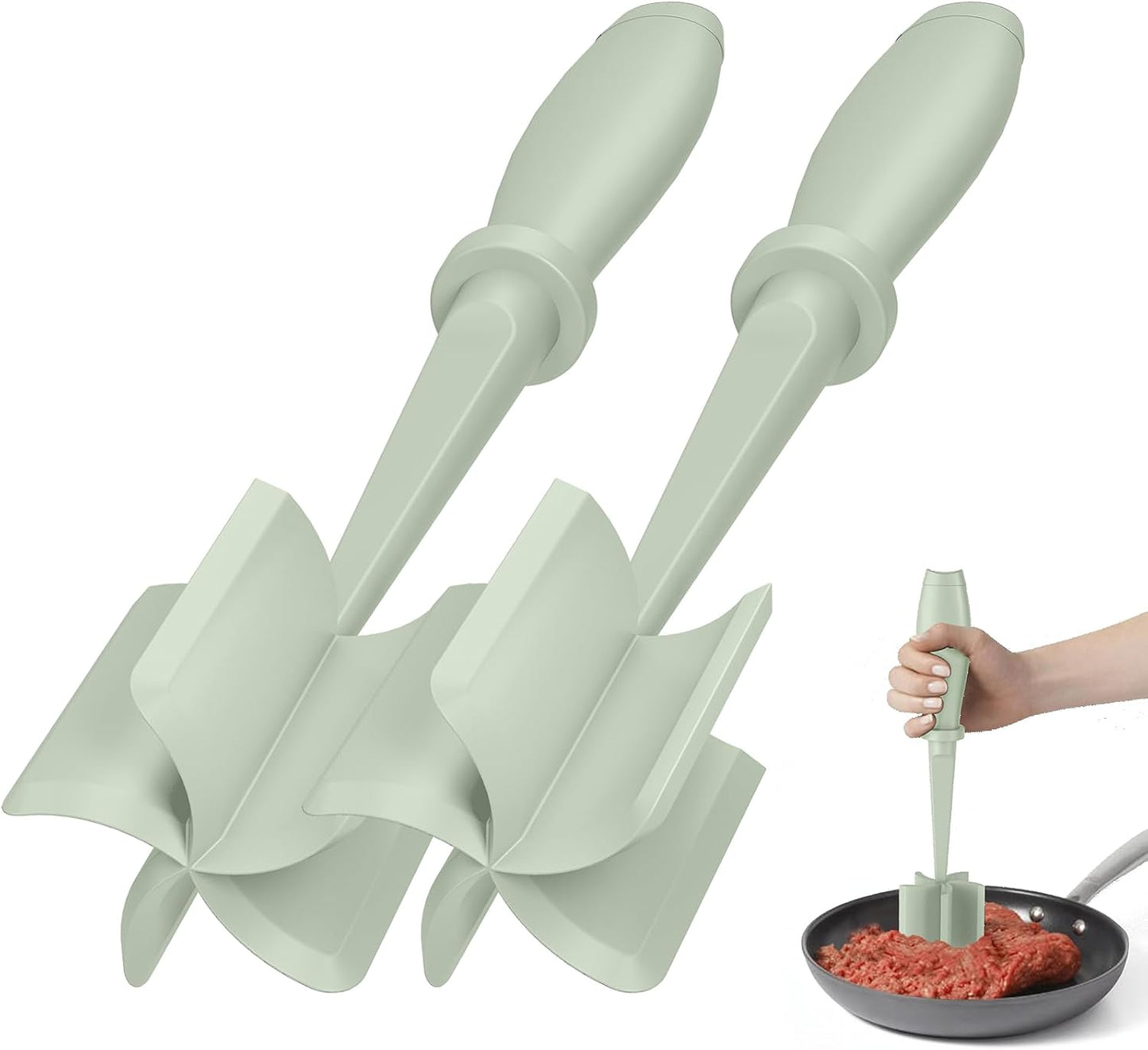 Meat Chopper - Premium Hamburger Grinder & Heat Resistant Smasher for Ground Beef | Black