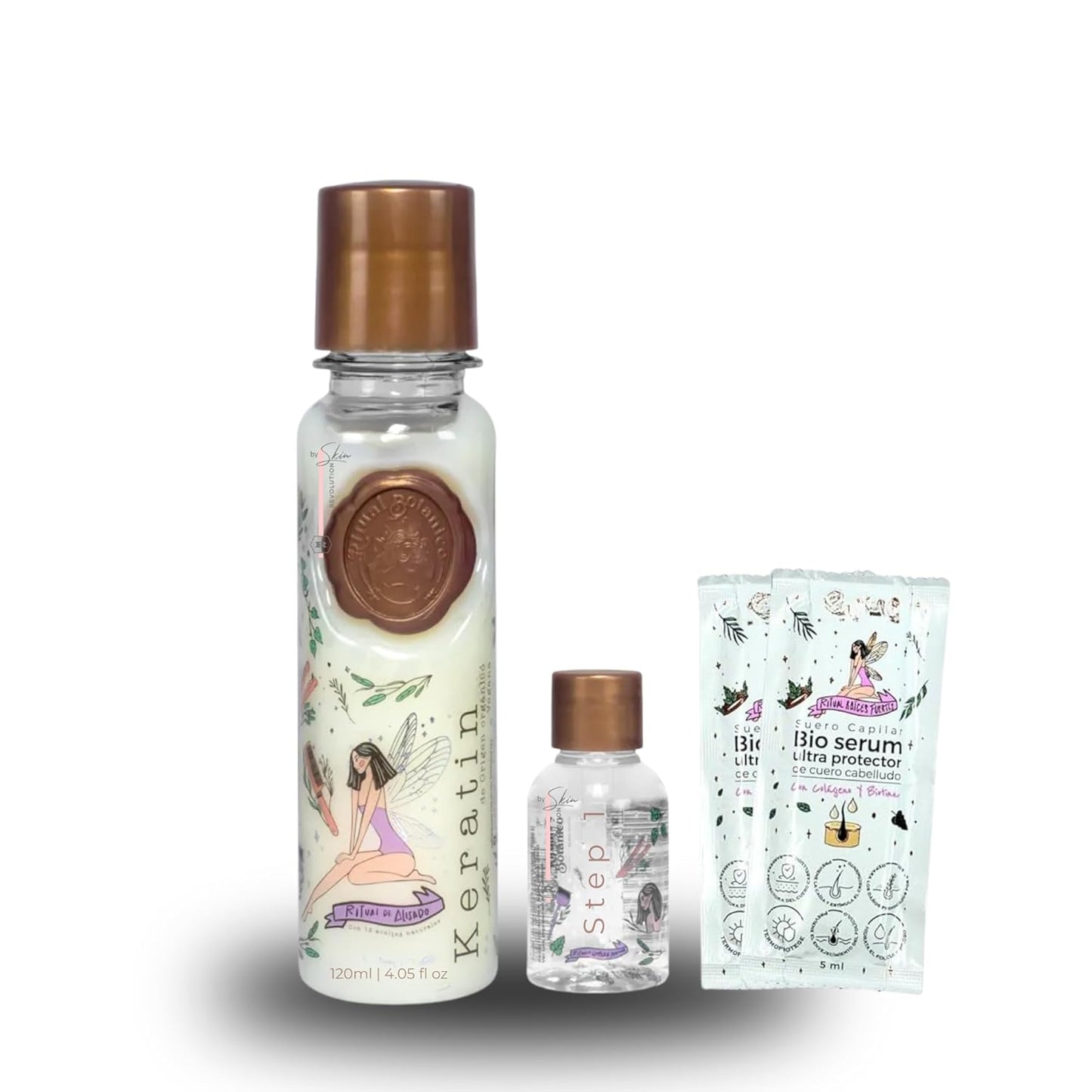 Organic Keratin Hair Treatment - Straighten, Repair & Relax | All-Natural Vegan Ingredients | 2-Piece Kit