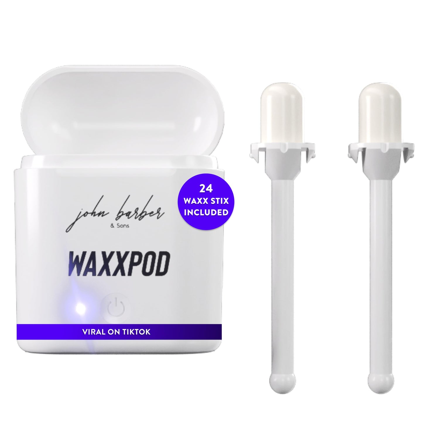 WaxxPod™ Nose Hair & Ear Hair Remover - USB Powered Waxing Kit with 24 STIX