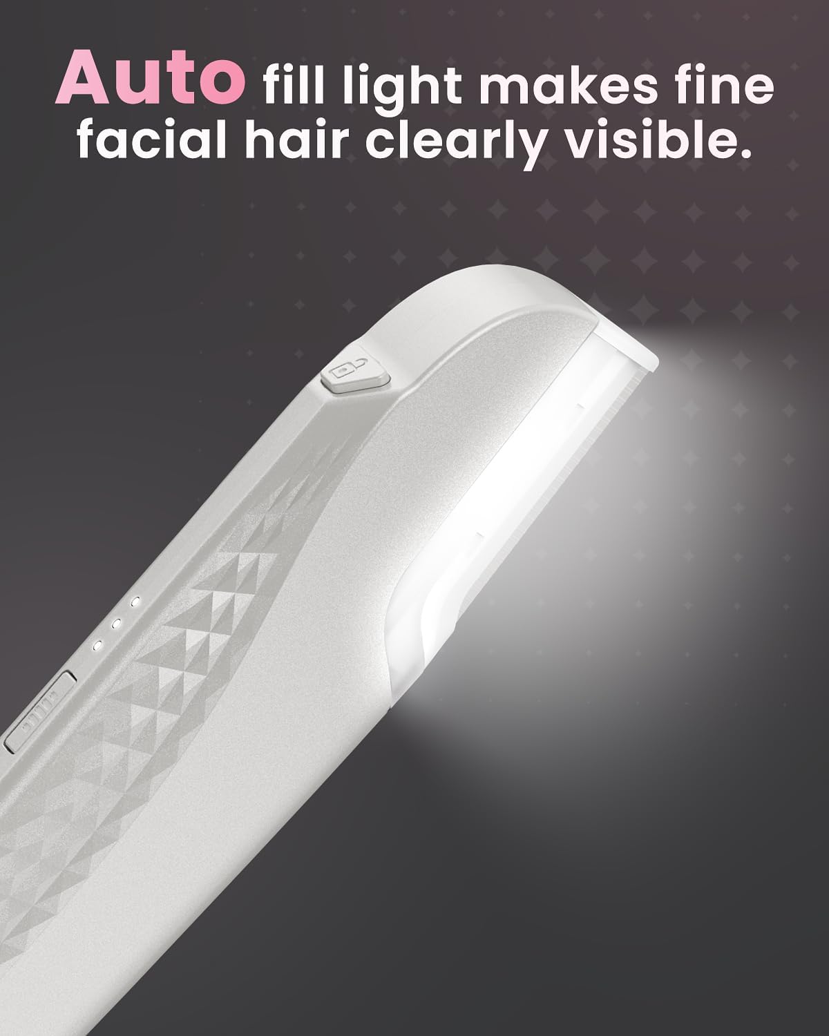 Dermaplane Razor for Women - Adjustable Facial Hair Removal Tool with LED Light | Rechargeable, 8 Replacement Blades, White