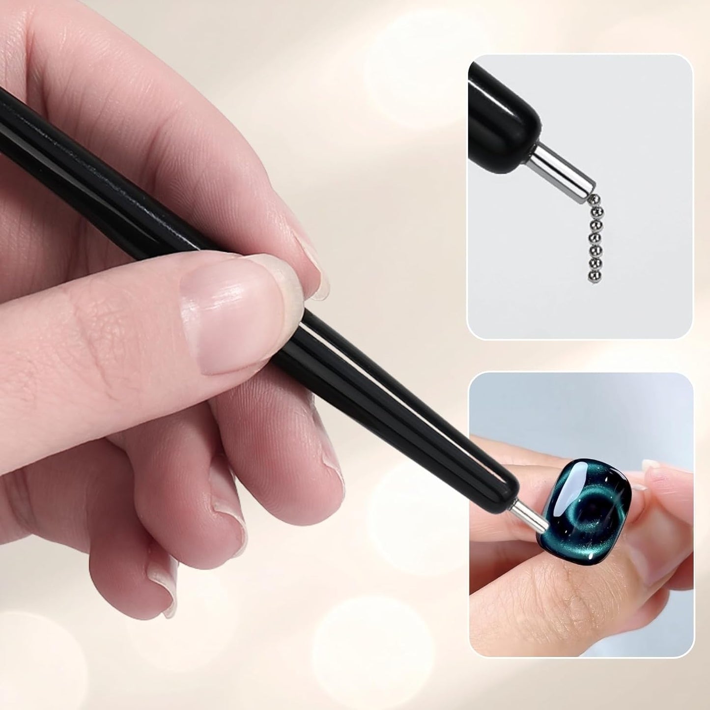 Cat Eye Magnet Set - 8-in-1 Nail Art Tools for Stunning Cat-Eye Effects | Yellow Color
