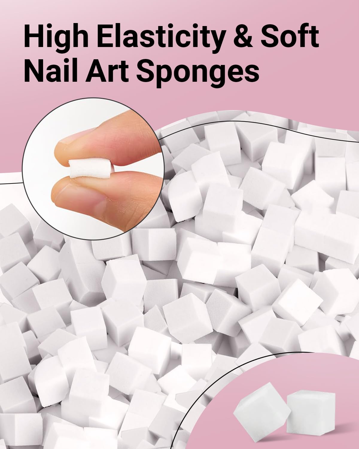 Hasakhi 200Pcs Nail Sponges for Ombre, Soft Nail Art Sponges With Grabbing Pen , Manicure Nail Art Tools, Blooming Nails,Nail Tech Must Have Nail Accessories Supplies for Home and Salon