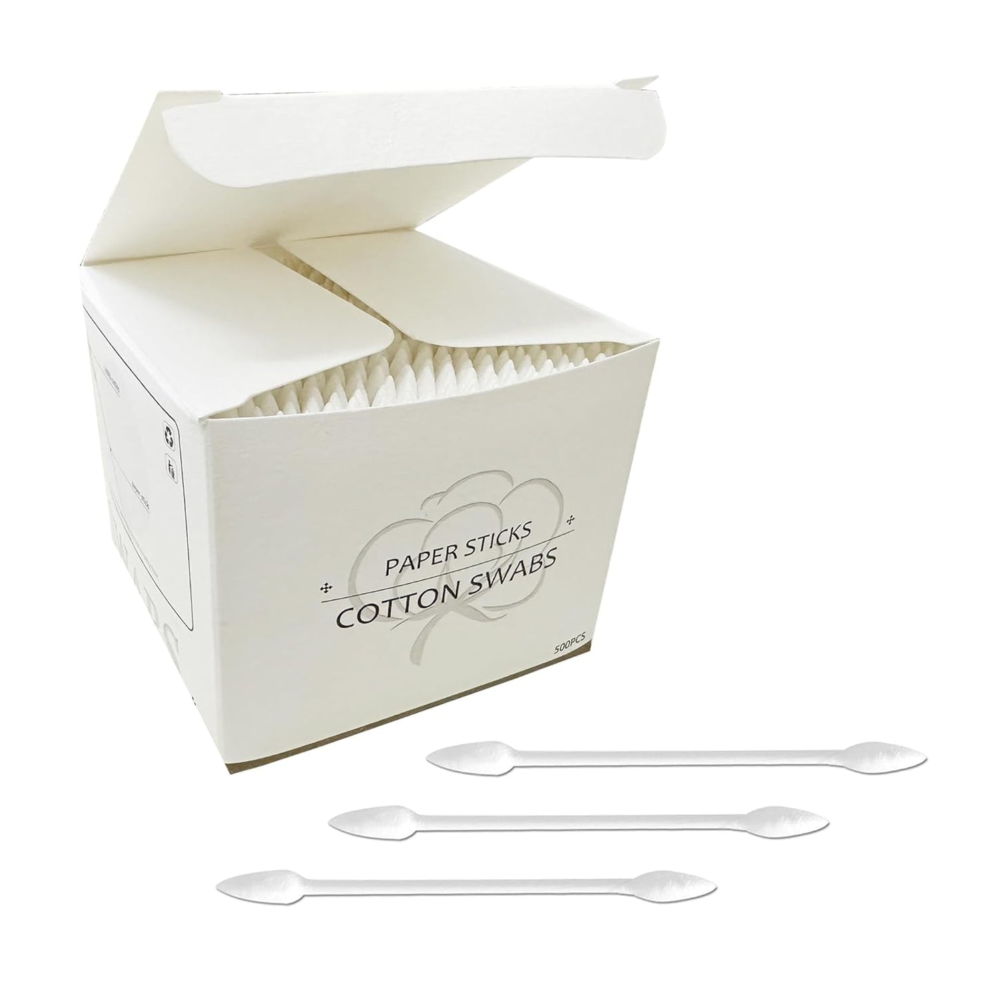 Thick Cotton Swabs - Precision Paper Sticks for Makeup & Personal Care | 375 Pcs