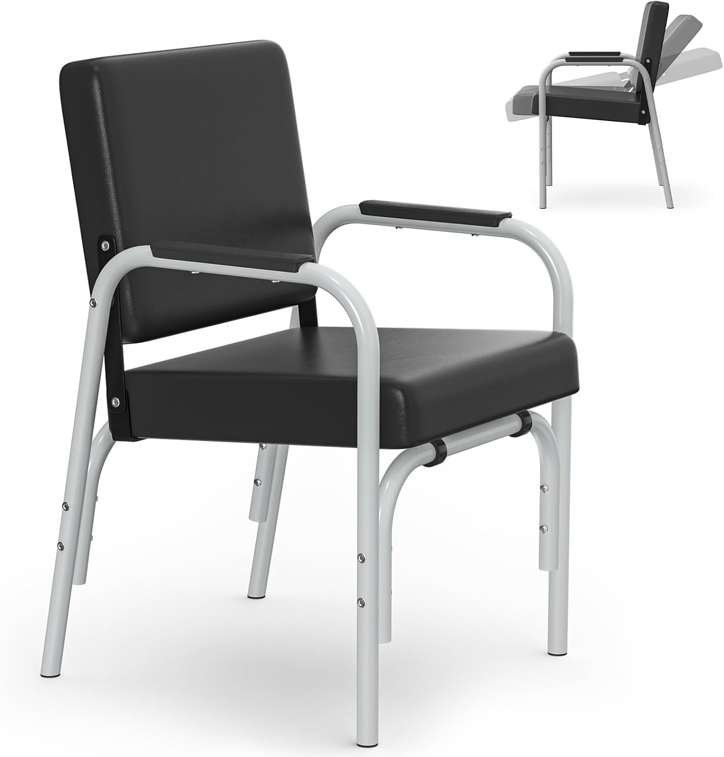 Auto-Recline Shampoo Chair - Portable Salon Chair with 300lbs Capacity & Tilted Backrest | Grey