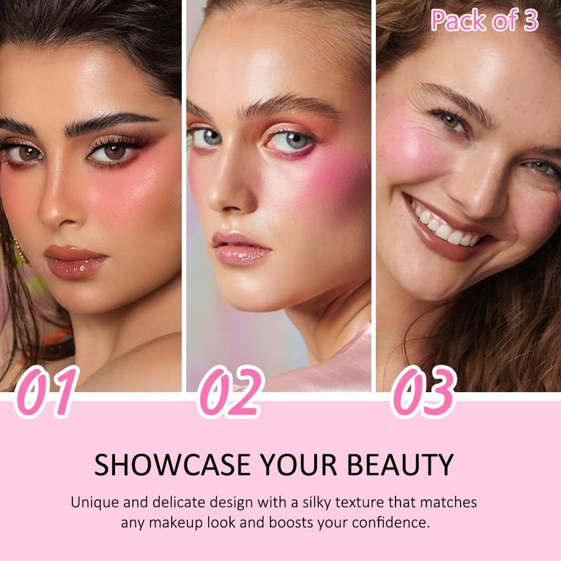 Contour Blush Multiuse Stick Makeup Set - Ultra-Creamy Vegan Bronzer & Highlighter | 3 Colors