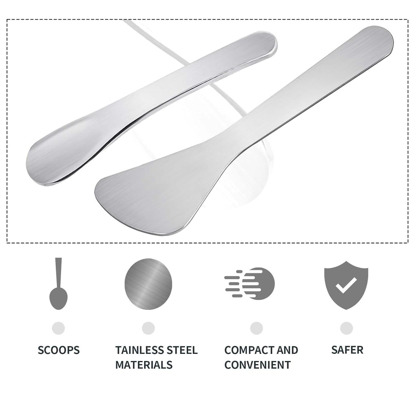 Mini Metal Cosmetic Spatulas - 2 Pcs Makeup & Skincare Mixing Tools | Beauty Accessories for Creams & Masks