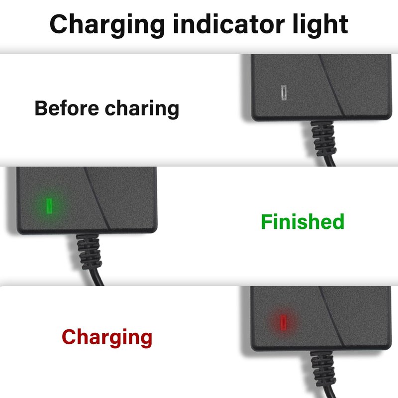 42V 2A Scoter Charger 5 Plugs for 36V Lithium Battery Pack DC 5.5 * 2.1 with 8mm 3 Prong/12mm 3 Prong Connector/8mm RCA/ 3-Pin Male XLR Connector,Universal 5 in 1 Charger Power Adapter