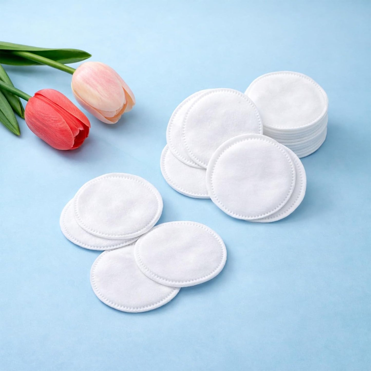 Ultra-Soft Cotton Pads for Makeup Removal - 100 Pcs Lint-Free Facial Rounds | Perfect for Cleansing & Toner Application