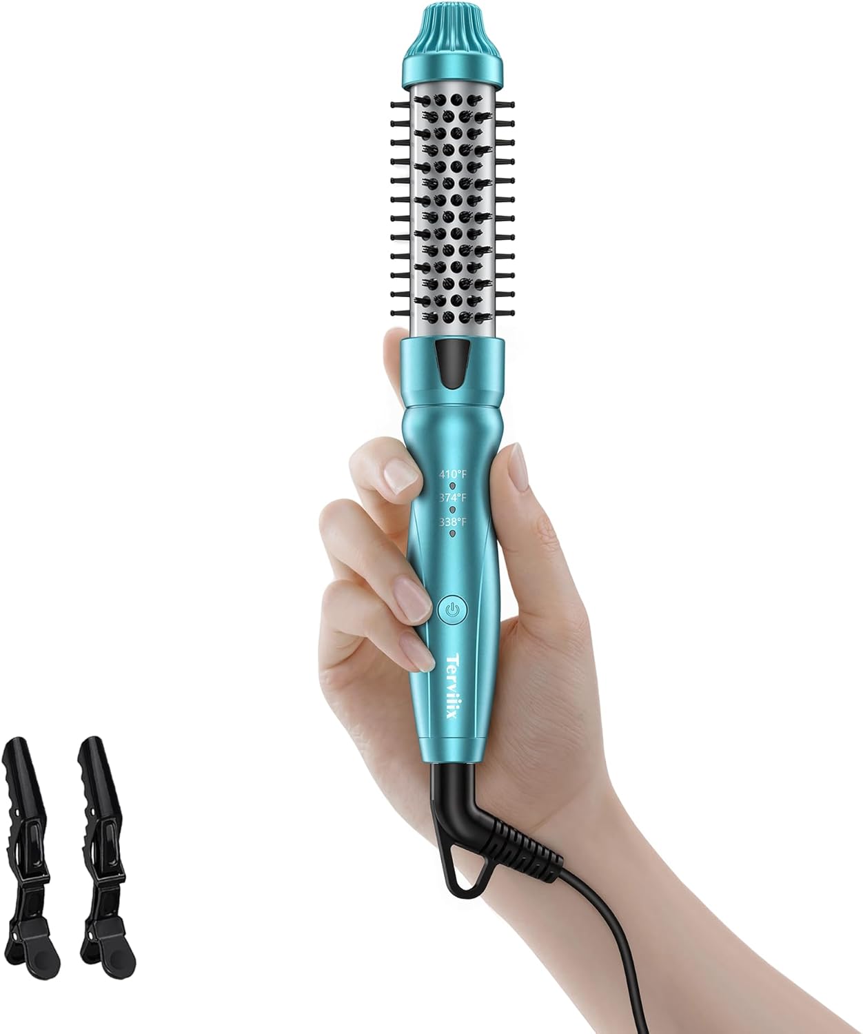 Terviiix Thermal Brush - Mini 1.5 Inch Ionic Heated Round Brush for Short to Medium Hair | Adjustable Temperature & Tourmaline Ceramic