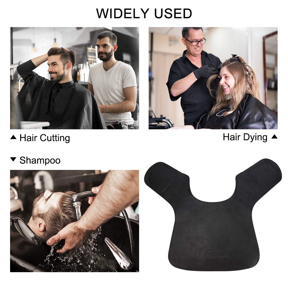 BARBER PRO Salon Cutting Collar, Waterproof Hair Cutting Cape Neck Fitting Accessories, with Adjustable Closure, Non-Slip Neck Wrap for Hairdressing, Hair Dye or Hair Cut -Black