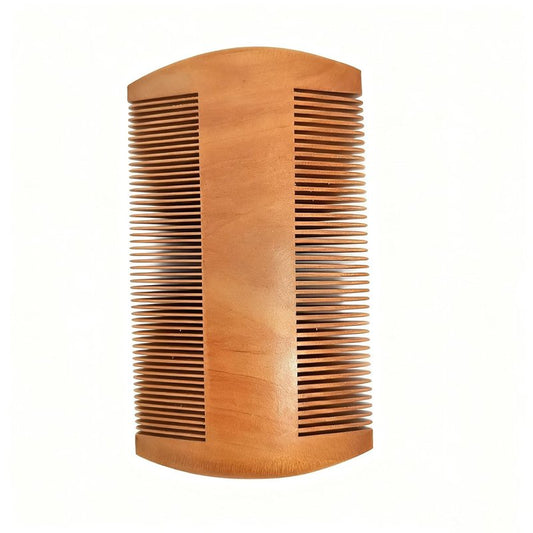 Premium Wooden Beard Comb with Dual Fine & Coarse Teeth, Ideal for Applying Balms & Oils, Pocket-Sized Design for Beards & Mustaches